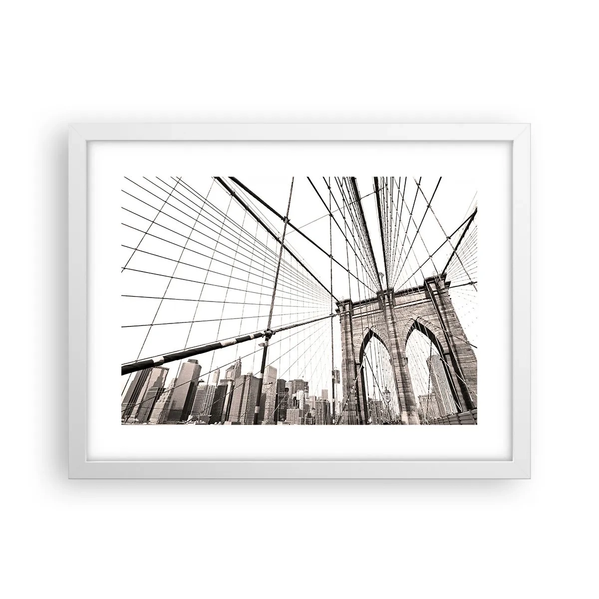 Poster in cornice bianca - La cattedrale di New York - 40x30 cm