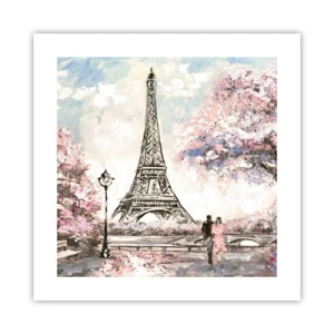 Poster - Passeggiata a Parigi in aprile - 40x40 cm