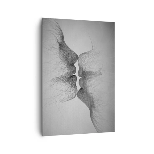 Quadro su tela - Stampe su Tela - Un bacio astratto presentato in una forma eterea - 70x100cm - Il bacio del vento - Decorazione murale moderna per soggiorno e camera da letto ARTTOR