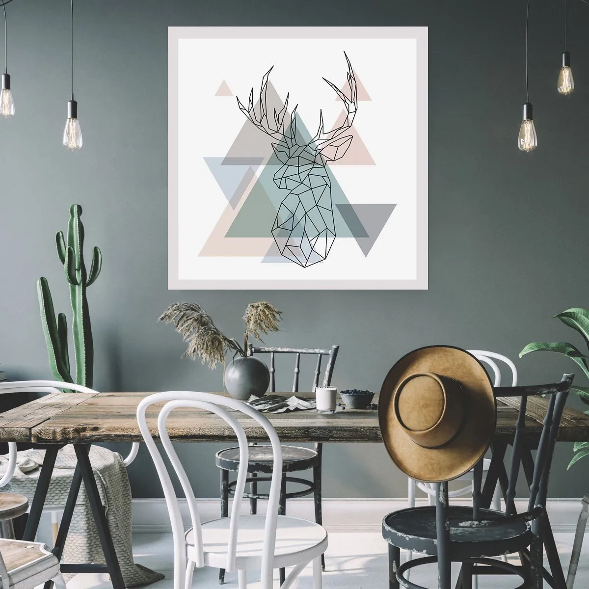 Poster - Nel bosco geometrico - 40x40 cm