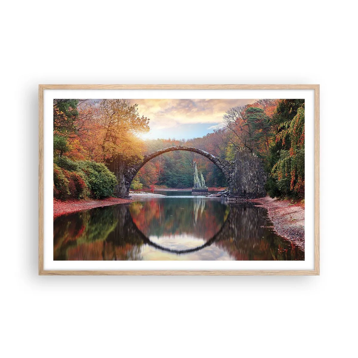 Poster in cornice rovere chiaro - Dall'altro lato dello specchio - 91x61 cm