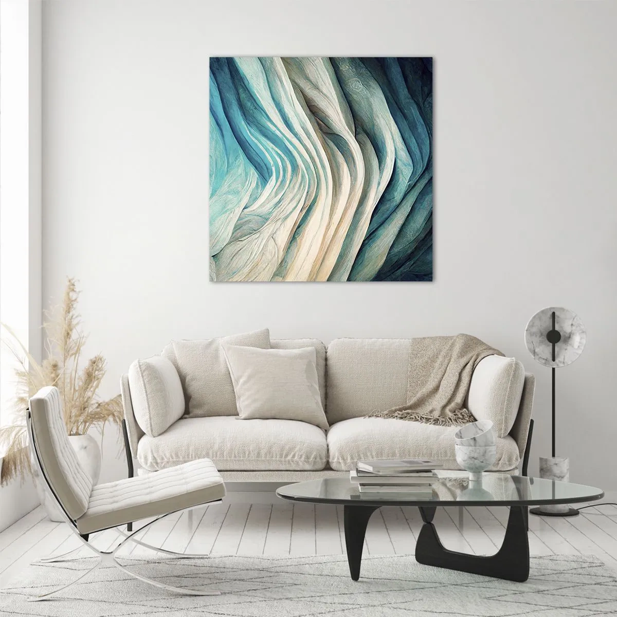 Quadro su vetro - Blu insaziabile - 30x30 cm