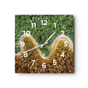 Orologio da parete - Orologio in Vetro - Confine e separazione - 30x30 cm