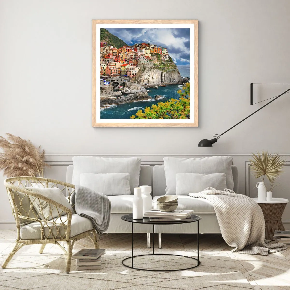 Poster in cornice rovere chiaro - Aggrappate alla roccia - 40x40 cm