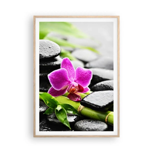 Poster in cornice rovere chiaro - Un tranquillo equilibrio - 70x100 cm