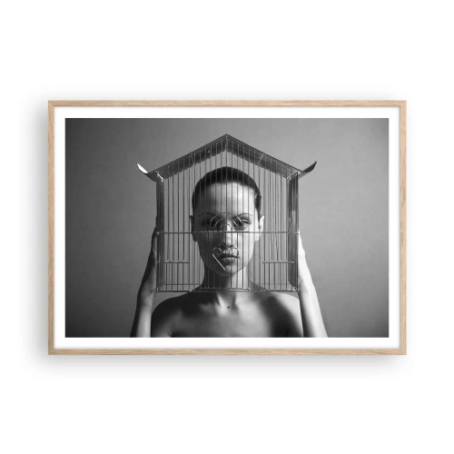 Poster in cornice rovere chiaro - Ritratto un po' surreale - 100x70 cm