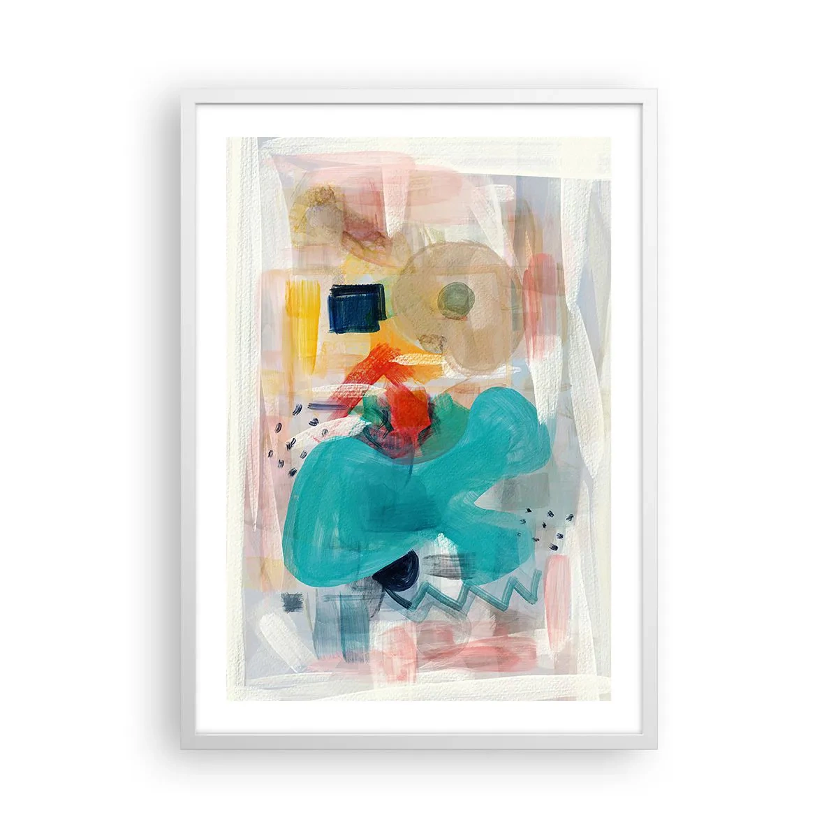 Poster in cornice bianca - Il gioco dei colori - 50x70 cm