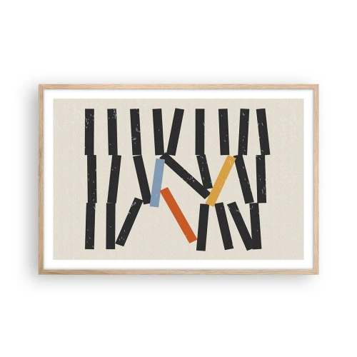 Poster in cornice rovere chiaro - Composizione: domino - 91x61 cm