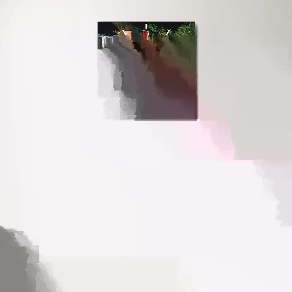 Orologio da parete - Orologio in Vetro - Sera in una via cinese - 30x30 cm