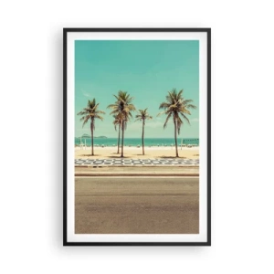 Poster in cornice nera - A guardia della spiaggia - 61x91 cm