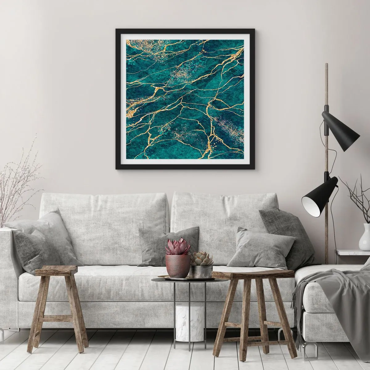Poster in cornice nera - La vena d'oro - 30x30 cm