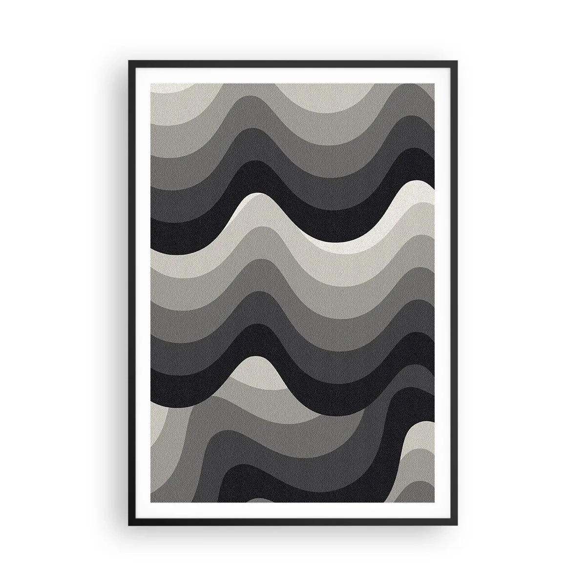 Poster in cornice nera - Un'onda dopo l'altra - 70x100 cm
