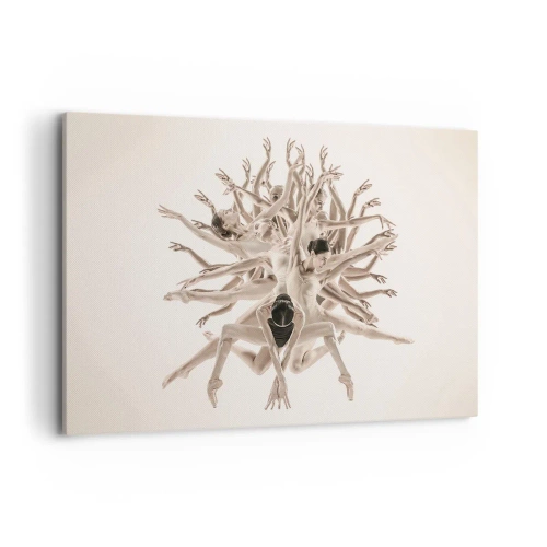 Quadro su tela - Stampe su Tela - Composizione astratta di ballerini in movimento - 120x80cm - Fiorendo nella danza - Decorazione murale moderna per soggiorno e camera da letto ARTTOR