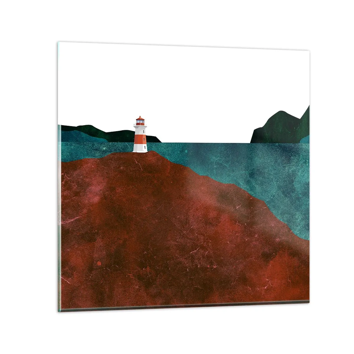 Quadro su vetro - Contemplando il mare - 40x40 cm