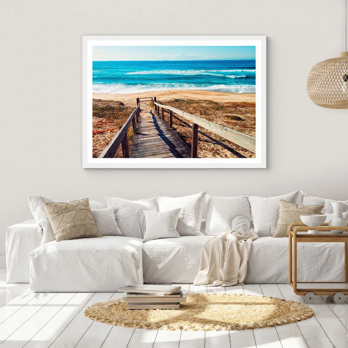 Poster in cornice bianca - Corri! - 100x70 cm