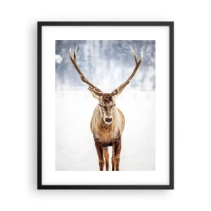 Poster in cornice nera - Direttamente dalla nebbia di neve - 40x50 cm