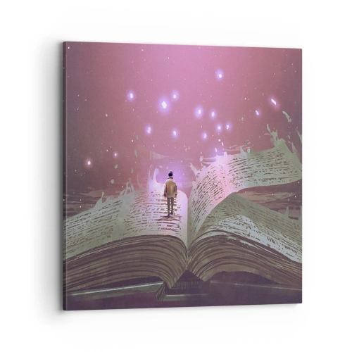 Quadro su tela - Stampe su Tela - Invito ad un altro mondo: leggi! - 70x70 cm
