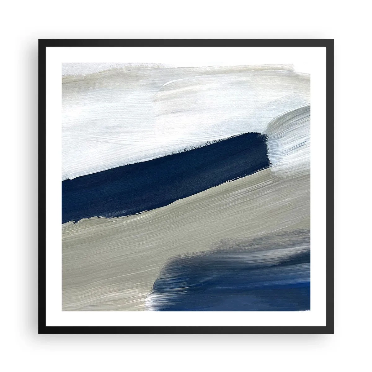 Poster in cornice nera - Incontro con il bianco - 60x60 cm