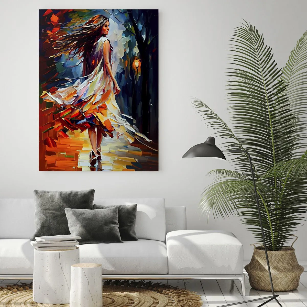 Quadro su vetro - Ragazza d'autunno - 80x120 cm