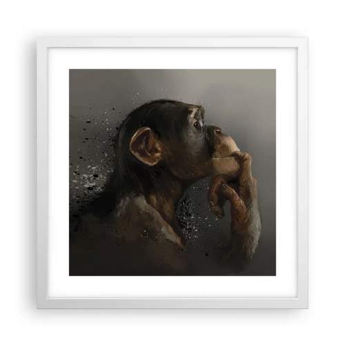 Poster in cornice bianca - Sicuramente un pensatore - 40x40 cm