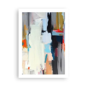 Poster - Composizione astratta di colori in uno stile espressivo - 50x70cm - C'è una logica? - Decorazione murale moderna per soggiorno e camera da letto ARTTOR