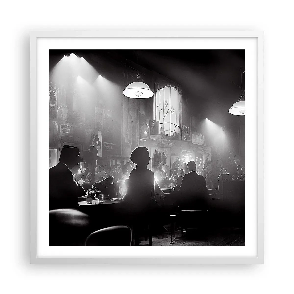 Poster in cornice bianca - Nell'atmosfera jazz - 60x60 cm