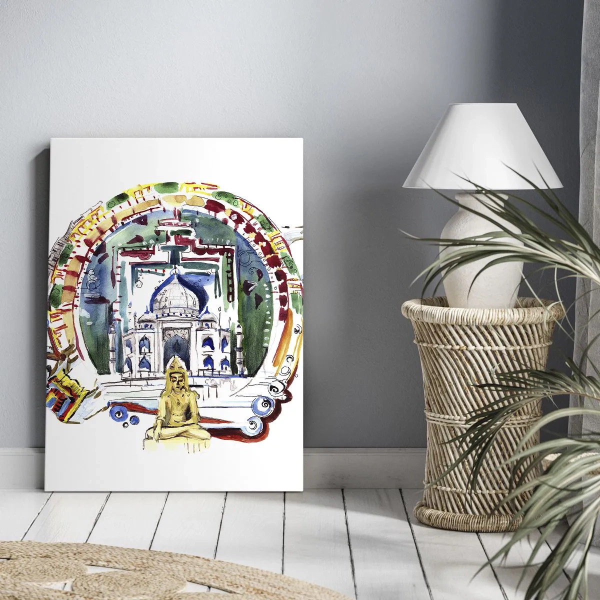 Quadro su tela - Stampe su Tela - L'equilibrio indiano del mondo - 55x100 cm