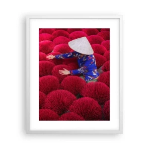 Poster in cornice bianca - Nel campo di riso - 40x50 cm