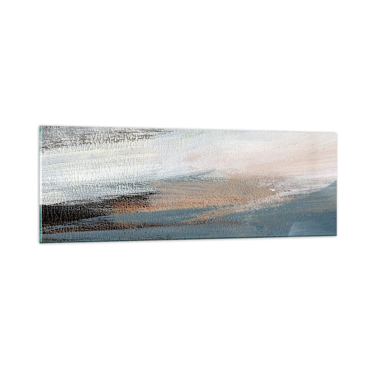 Quadro su vetro - Astrazione: paesaggio del nord - 90x30 cm