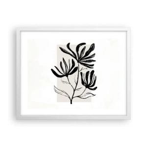 Poster in cornice bianca - Uno schizzo per l'erbario - 50x40 cm