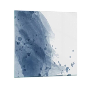 Quadro su vetro - Tulle blu - 60x60 cm