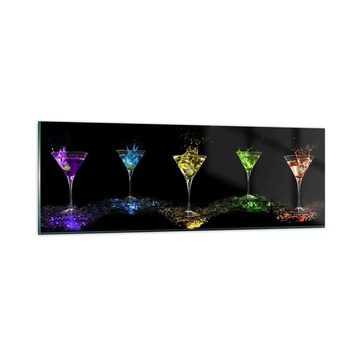 Quadro su vetro - I colori della gioia nel mondo dei cristalli - 90x30 cm