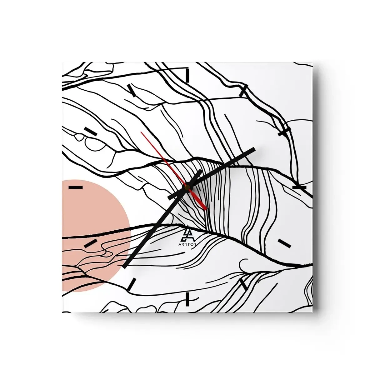 Orologio da parete - Orologio in Vetro - Nella rete dei rami - 40x40 cm