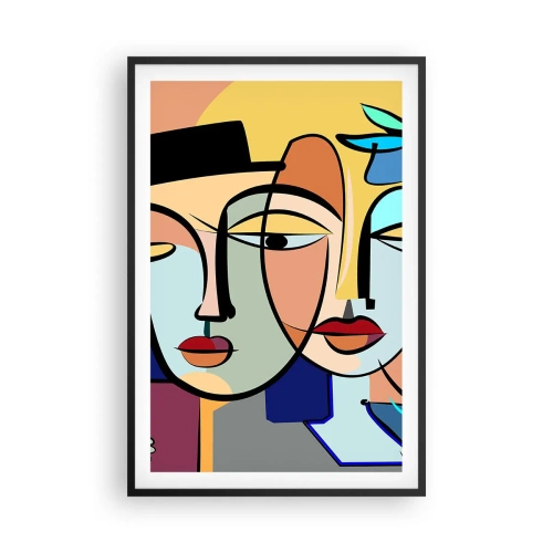 Poster in cornice nera - Appuntamento in stile Picasso - 61x91 cm