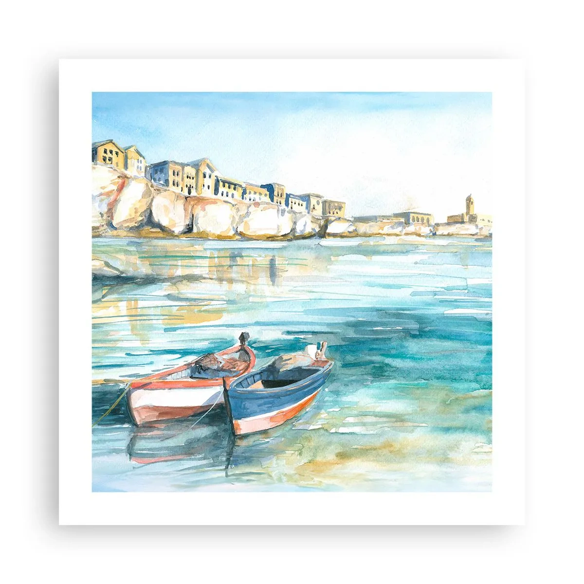 Poster - Paesaggio in azzurro - 50x50 cm