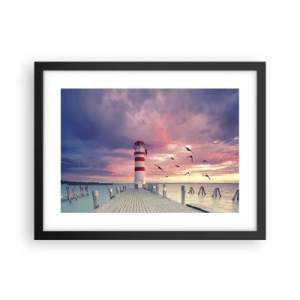 Poster in cornice nera - Tempo di tornare in porto - 40x30 cm