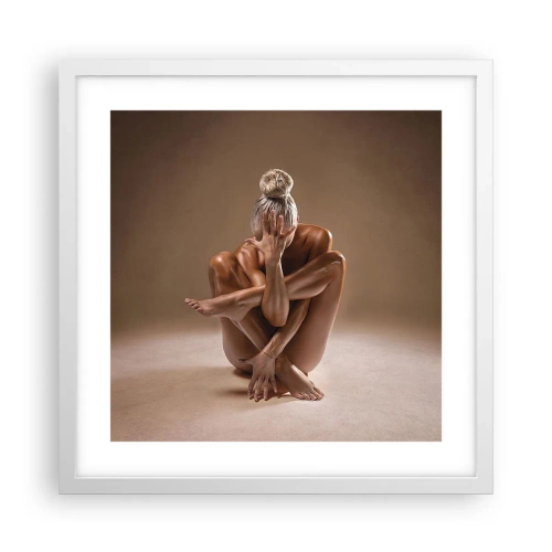 Poster in cornice bianca - Unità di corpo e anima - 40x40 cm