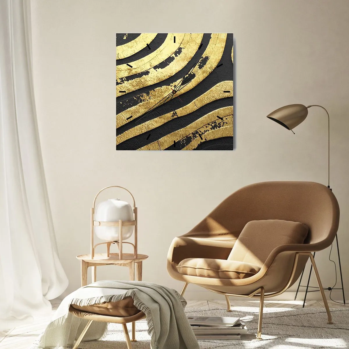 Orologio da parete - Orologio in Vetro - Tutto scorre - 40x40 cm