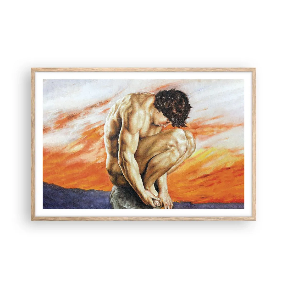 Poster in cornice rovere chiaro - Immerso in se stesso - 91x61 cm