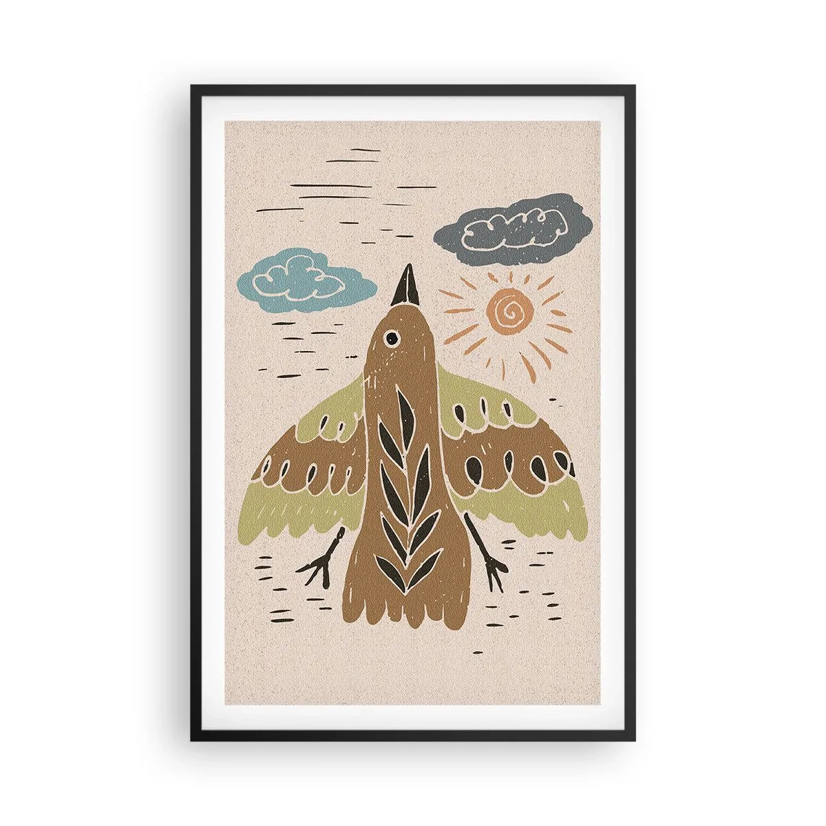 Poster in cornice nera - Volo gioioso - 61x91 cm