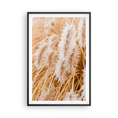 Poster in cornice nera - Il fruscio dorato dell'erba - 61x91 cm