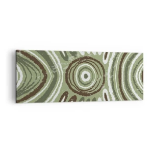 Quadro su tela - Stampe su Tela - Motivi astratti nelle tonalità del verde e del marrone - 140x50cm - Esplosione di emozioni - Decorazione murale moderna per soggiorno e camera da letto ARTTOR