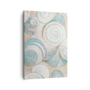 Quadro su tela - Stampe su Tela - Conchiglie astratte in tonalità pastello - 50x70cm - Cosa nasconde la chiocciola? - Decorazione murale moderna per soggiorno e camera da letto ARTTOR