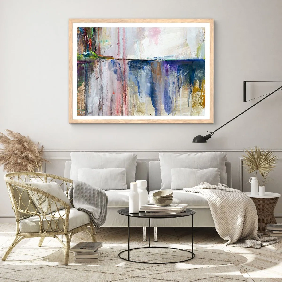 Poster in cornice rovere chiaro - Impressioni e suggestioni colorate - 100x70 cm