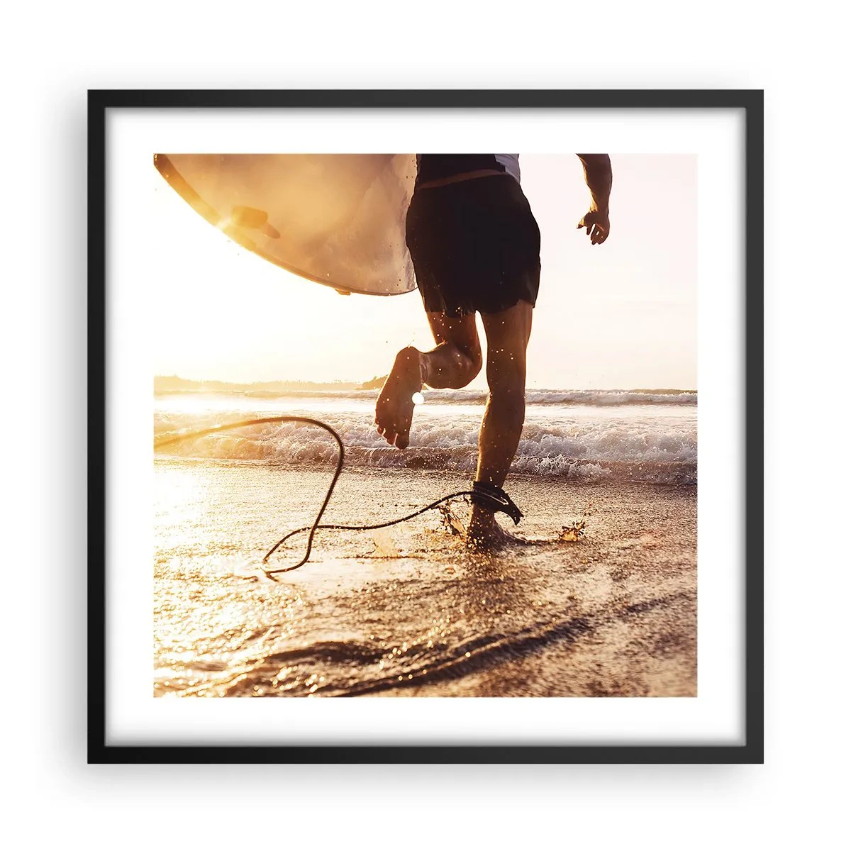 Poster in cornice nera - L'incontro delle onde - 50x50 cm