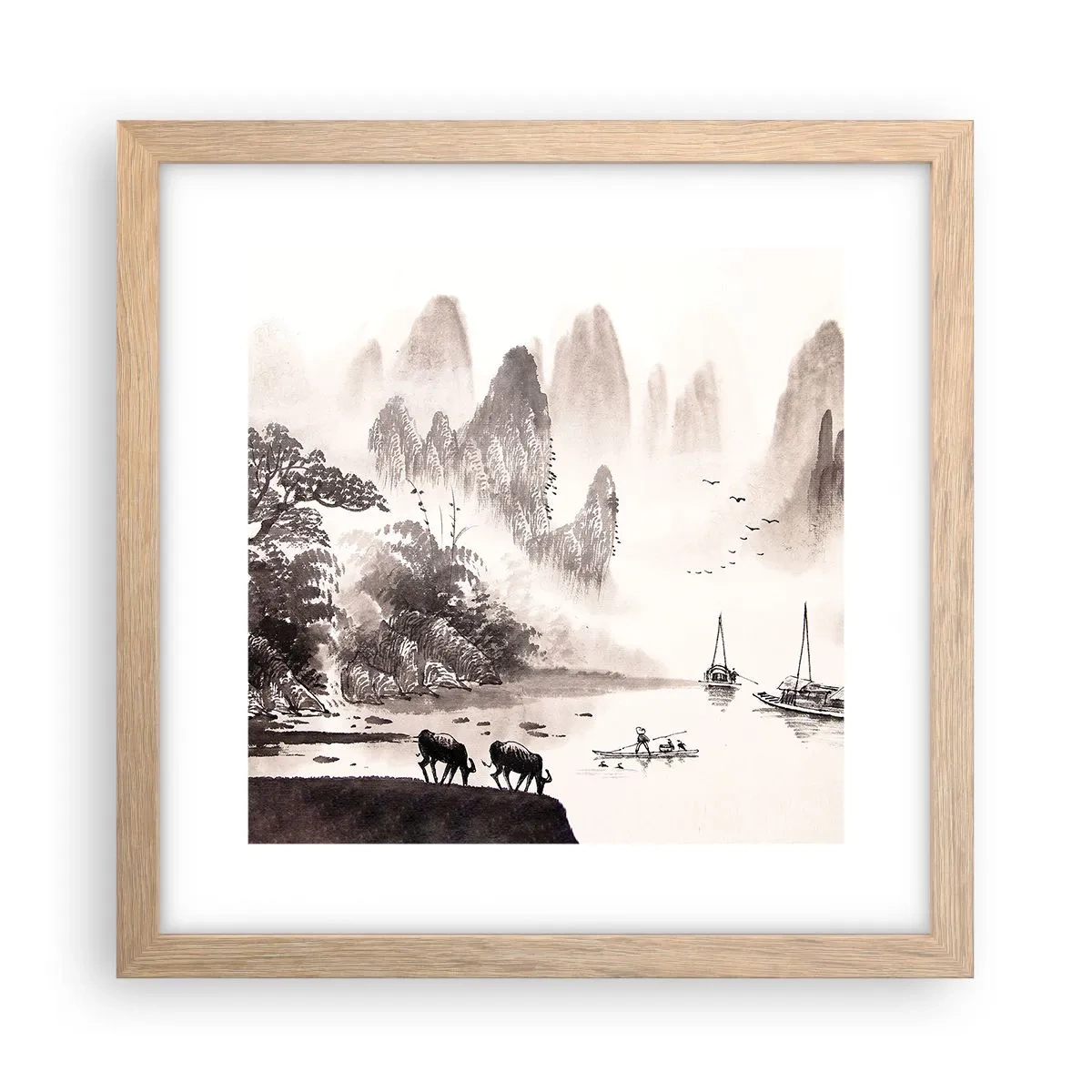 Poster in cornice rovere chiaro - L'esotica quotidianità dell'Oriente - 30x30 cm