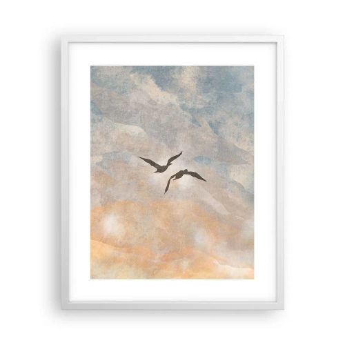 Poster in cornice bianca - Danza nel cielo - 40x50 cm