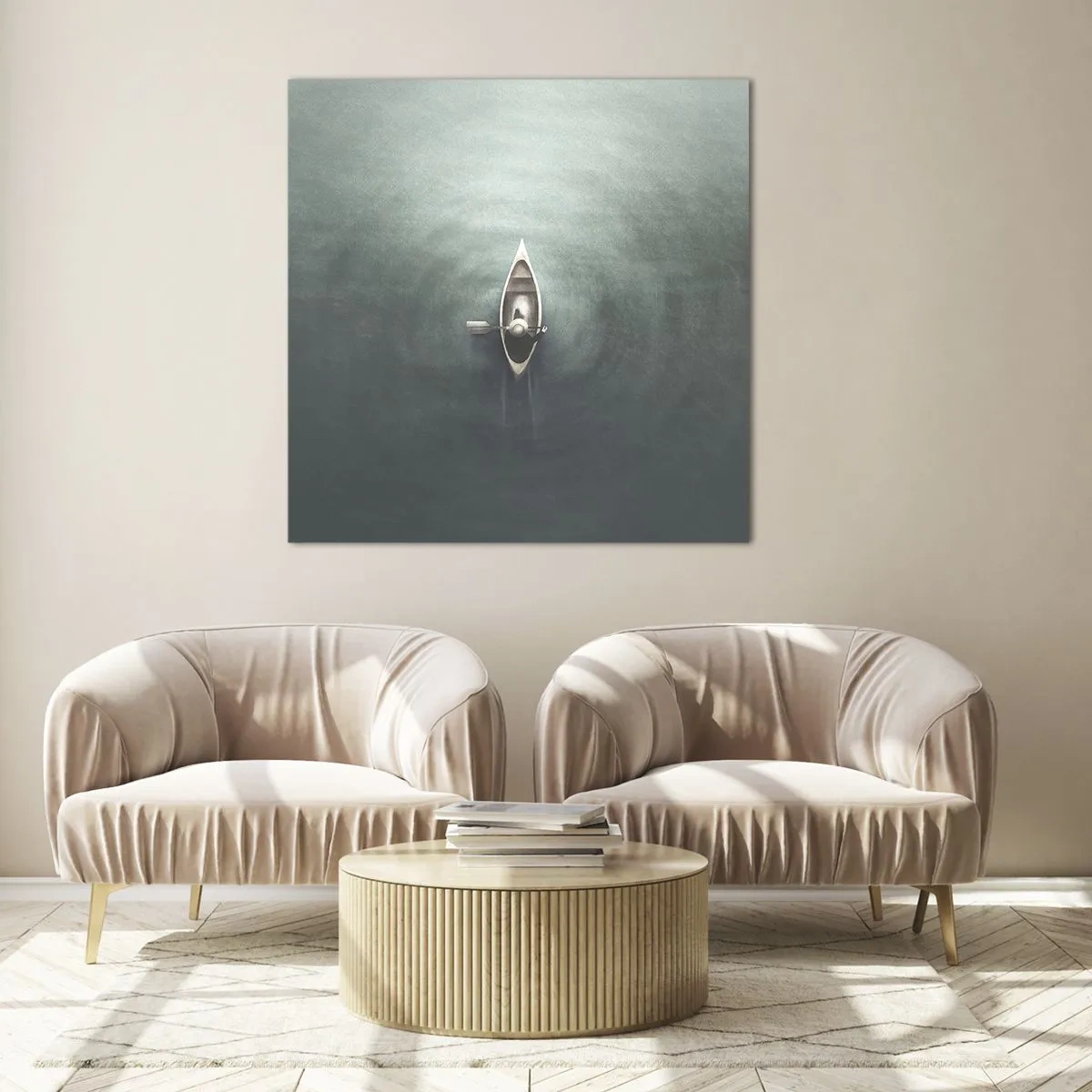 Quadro su vetro - Nel lago al chiaro di luna - 30x30 cm