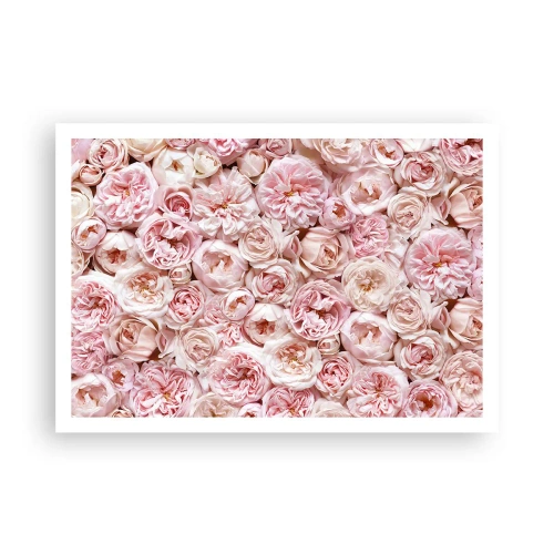 Poster - Delicate rose in tonalità di rosa su tutta la superficie - 100x70cm - Coperto di rose - Decorazione murale moderna per soggiorno e camera da letto ARTTOR