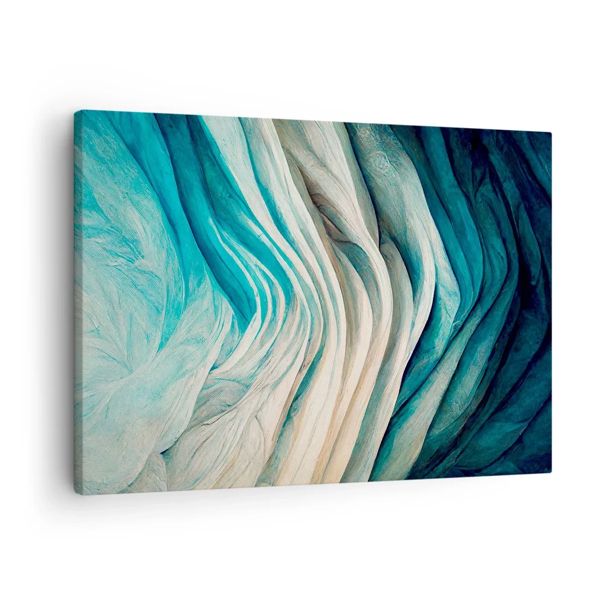 Quadro su tela - Stampe su Tela - Onde dinamiche nelle tonalità del blu e del bianco - 70x50cm - Blu insaziabile - Decorazione murale moderna per soggiorno e camera da letto ARTTOR